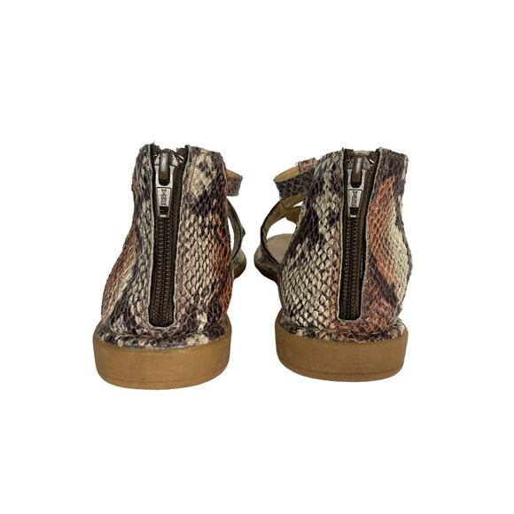 B.O.C‎ Sigrid Tan Snake Strappy Sandals Womens Sz 9 Flats - Picture 5 of 9